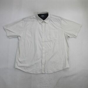 Monument Shirt Size 3XL White Polka Dot Short Sleeve Button Up Casual
